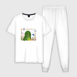 Мужская пижама хлопок Портрет крокодила