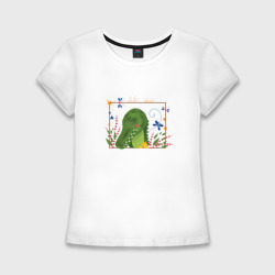 Женская футболка хлопок Slim Портрет крокодила