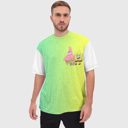 Мужская футболка oversize 3D Губка Боб и Патрик - фото 2