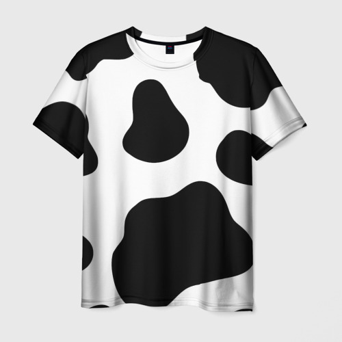 Мужская футболка 3D Принт - пятна коровы, цвет 3D печать