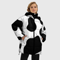 Женская зимняя куртка Oversize Принт - пятна коровы - фото 2