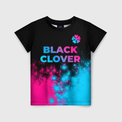 Детская футболка 3D Black Clover - neon gradient: символ сверху