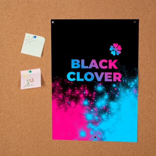 Постер Black Clover - neon gradient: символ сверху - фото 2