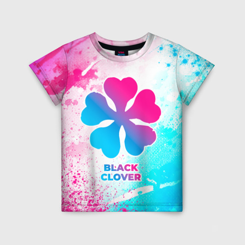 Детская футболка 3D Black Clover neon gradient style, цвет 3D печать