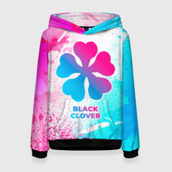 Женская толстовка 3D Black Clover neon gradient style