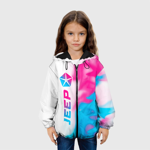 Детская куртка 3D Jeep neon gradient style: по-вертикали, цвет черный - фото 4