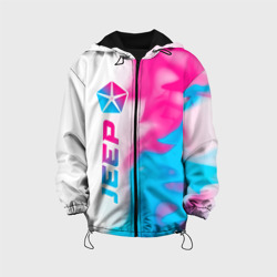 Детская куртка 3D Jeep neon gradient style: по-вертикали