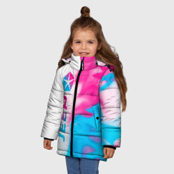 Зимняя куртка для девочек 3D Jeep neon gradient style: по-вертикали - фото 2