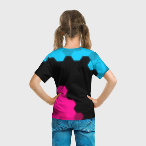 Детская футболка 3D Mass Effect - neon gradient: надпись, символ, цвет 3D печать - фото 6