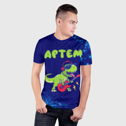 Мужская футболка 3D Slim Артем рокозавр - фото 2