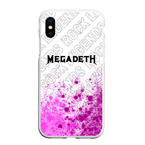 Чехол для iPhone XS Max матовый Megadeth rock Legends: символ сверху