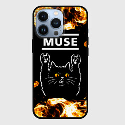 Чехол для iPhone 13 Pro Muse рок кот и огонь