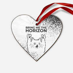 Деревянная игрушка Сердце Bring Me the Horizon рок кот на светлом фоне