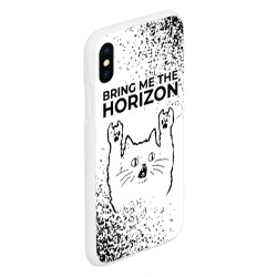 Чехол для iPhone XS Max матовый Bring Me the Horizon рок кот на светлом фоне - фото 2