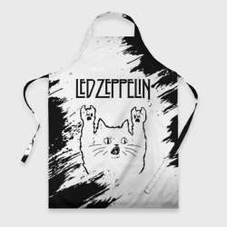 Фартук 3D Led Zeppelin рок кот на светлом фоне