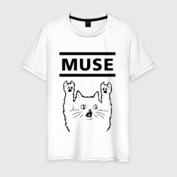 Мужская футболка хлопок Muse - rock cat