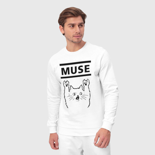 Мужской костюм хлопок Muse - rock cat, цвет белый - фото 5