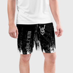 Мужские шорты спортивные Burzum и рок символ на темном фоне - фото 2