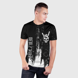 Мужская футболка 3D Slim Burzum и рок символ на темном фоне - фото 2