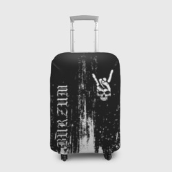 Чехол для чемодана 3D Burzum и рок символ на темном фоне