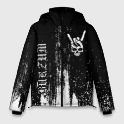 Мужская зимняя куртка 3D Burzum и рок символ на темном фоне