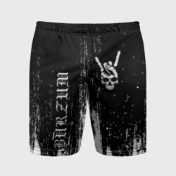 Мужские шорты спортивные Burzum и рок символ на темном фоне