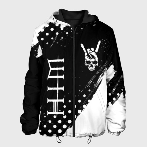 Мужская куртка 3D HIM и рок символ на темном фоне, цвет 3D печать