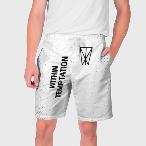 Мужские шорты 3D Within Temptation glitch на светлом фоне: надпись, символ, цвет 3D печать