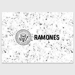 Поздравительная открытка Ramones glitch на светлом фоне: надпись и символ