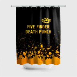Штора 3D для ванной Five Finger Death Punch - gold gradient: символ сверху