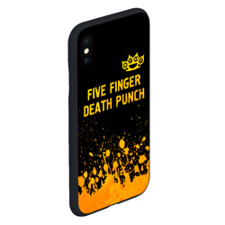 Чехол для iPhone XS Max матовый Five Finger Death Punch - gold gradient: символ сверху - фото 2