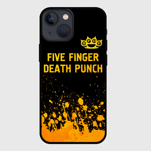 Чехол для iPhone 13 mini Five Finger Death Punch - gold gradient: символ сверху