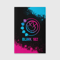 Обложка для паспорта матовая кожа Blink 182 - neon gradient