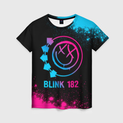 Женская футболка 3D Blink 182 - neon gradient