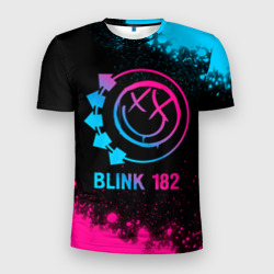 Мужская футболка 3D Slim Blink 182 - neon gradient