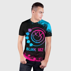 Мужская футболка 3D Slim Blink 182 - neon gradient - фото 2