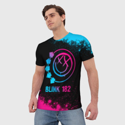 Мужская футболка 3D Blink 182 - neon gradient - фото 2