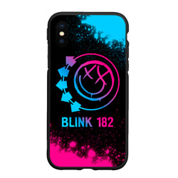 Чехол для iPhone XS Max матовый Blink 182 - neon gradient