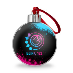 Ёлочный шар Blink 182 - neon gradient