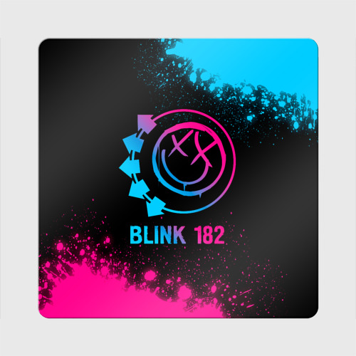 Магнит виниловый Квадрат Blink 182 - neon gradient