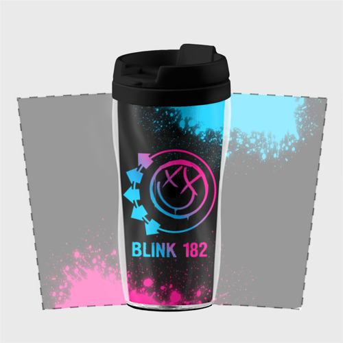 Термокружка-непроливайка Blink 182 - neon gradient - фото 2