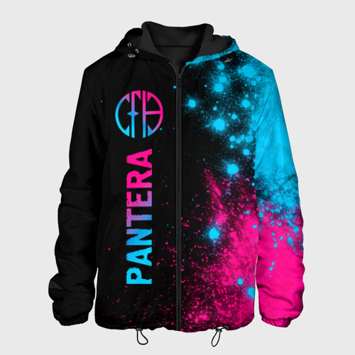 Мужская куртка 3D с принтом Pantera - neon gradient: по-вертикали, вид спереди #2