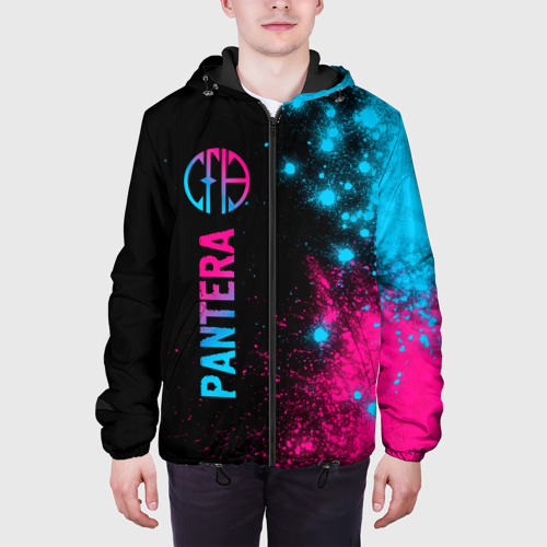 Мужская куртка 3D с принтом Pantera - neon gradient: по-вертикали, вид сбоку #3