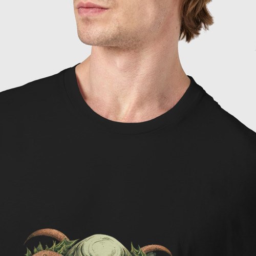 Мужская футболка хлопок с принтом Ужасающий Ктулху, фото #4