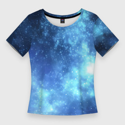 Женская футболка 3D Slim Яркие звёзды в космосе