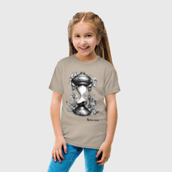 Детская футболка хлопок Песочные часы чб эскиз - фото 2