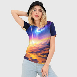 Женская футболка 3D Slim Космическая вселенная - фото 2