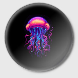 Значок Неоновая медуза с глазами