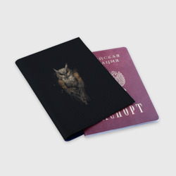 Обложка для паспорта матовая кожа Суровая стимпанк сова - фото 2