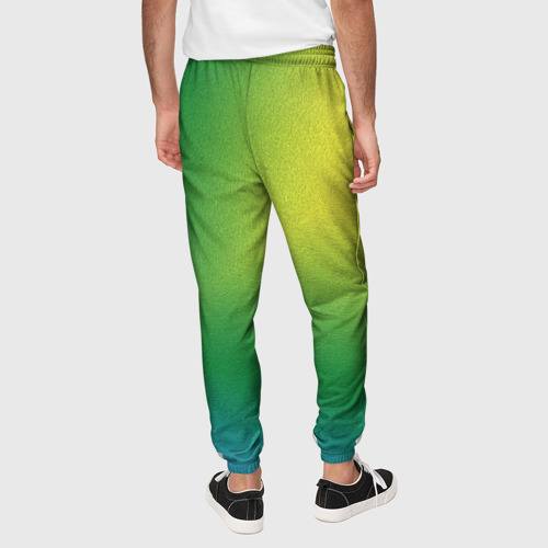 Мужские брюки 3D с принтом Радужный градиент, вид сзади #2